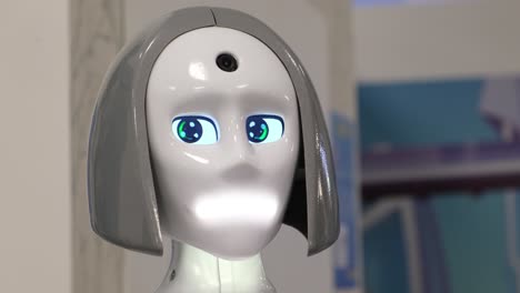 a modern robot in the form of a woman a modern robot in the form of a woman the face of a talking robot technologies of the future