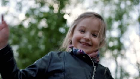 smiling girl in a park