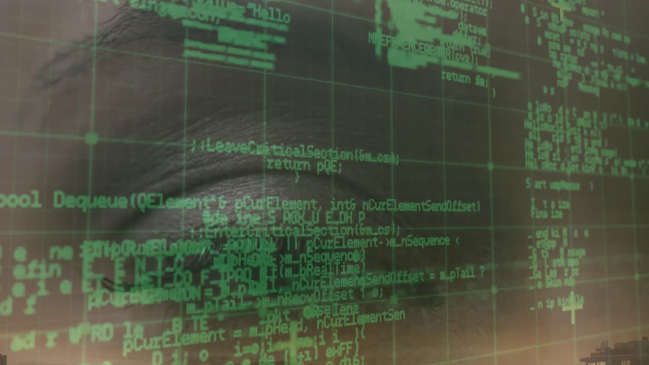 animación del procesamiento de datos sobre el ojo