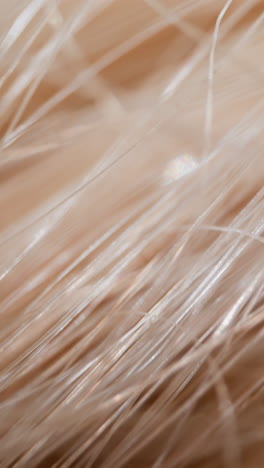 messy artificial bleached hair texture as background extreme closeup. synthetic art material at studio illumination. supplies for design and craft macro