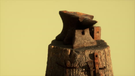 un yunque oxidado de la vieja forja del pueblo
