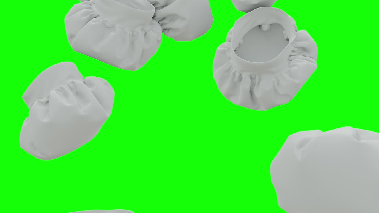 요리 셰프 모자 - 4k에서 알파 매트와 함께 녹색 화면에 떨어지는 셰프 셰프