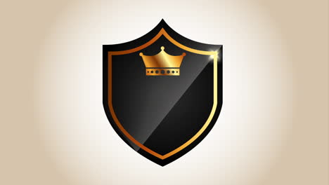 shield logo design with crown