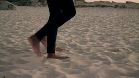 barefoot in the sand