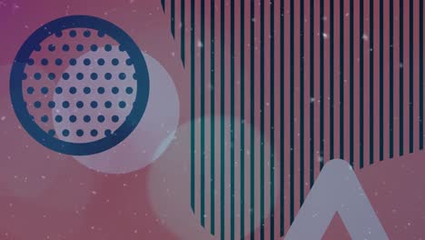 animation of circles, stripes and dots over pink background