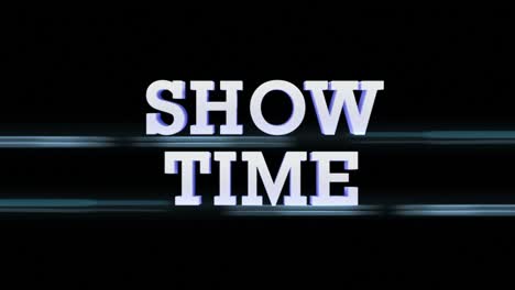 show time text animation with alpha channel, loop