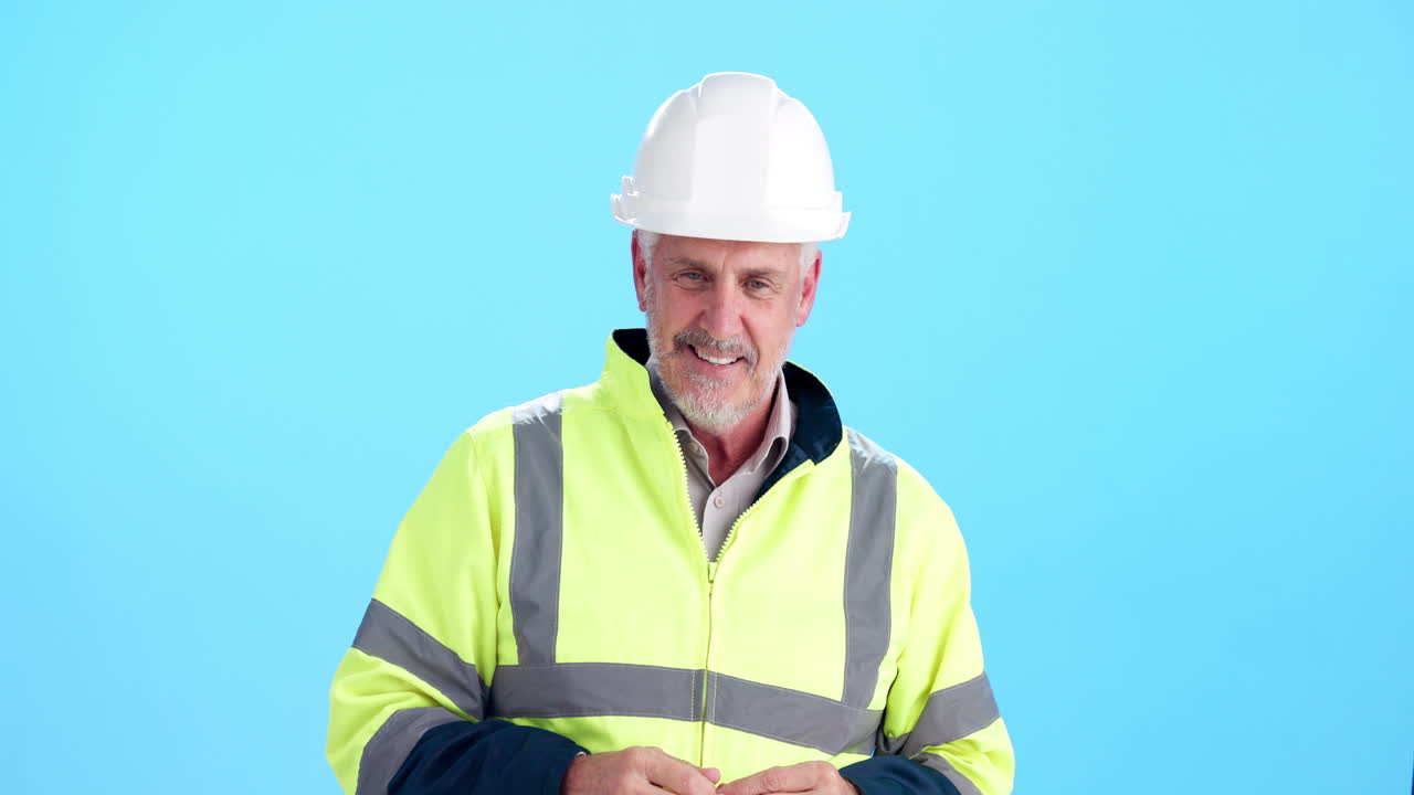 Construction worker celebrating success