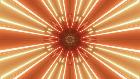 un túnel de alta tecnología abstracto en bucle de 4k con luces de neón. la cámara vuela a través del túnel cambiante a alta velocidad. transformador de túnel