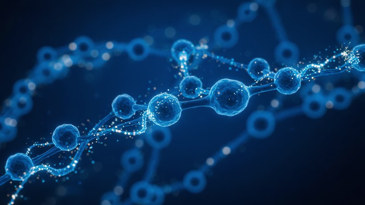 A Stunning Visualization of Molecular Structures: Exploring the Intricacies of Blue Molecular Chains and Their Vibrant Connections in a Hypothetical Scientific Setting