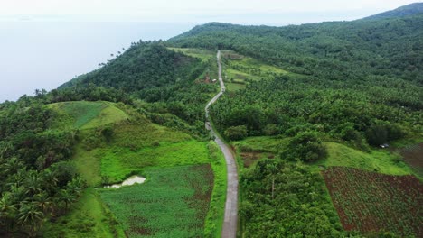 winding road going towards the top of caningag mountain in southern leyte in the philippines