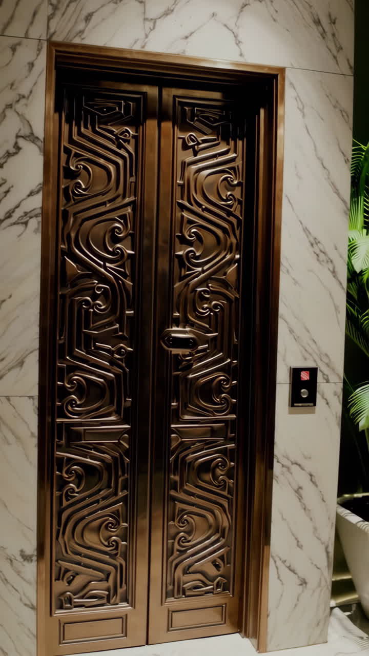 Ornate Bronze Elevator Door