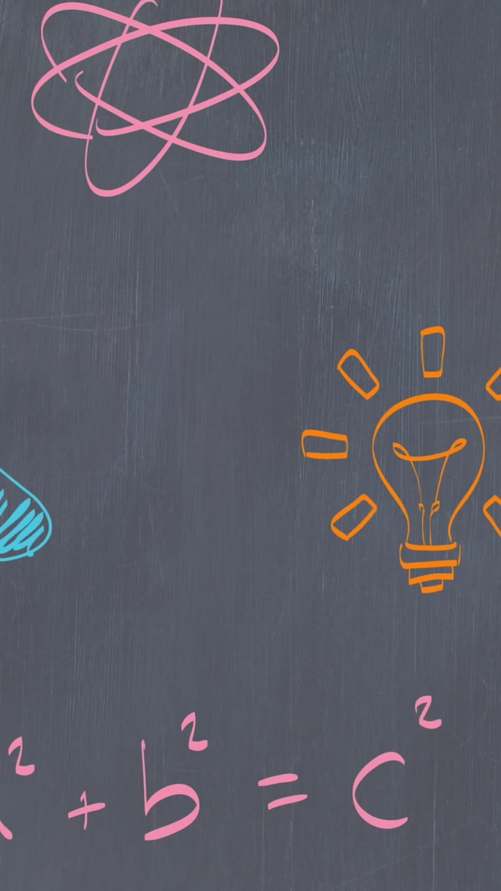 Animation of multiple drawing of icons between pencils against abstract background