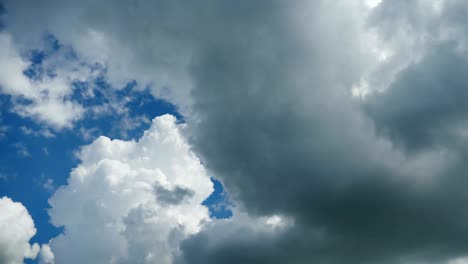 clouds are moving in the blue sky. time lapse