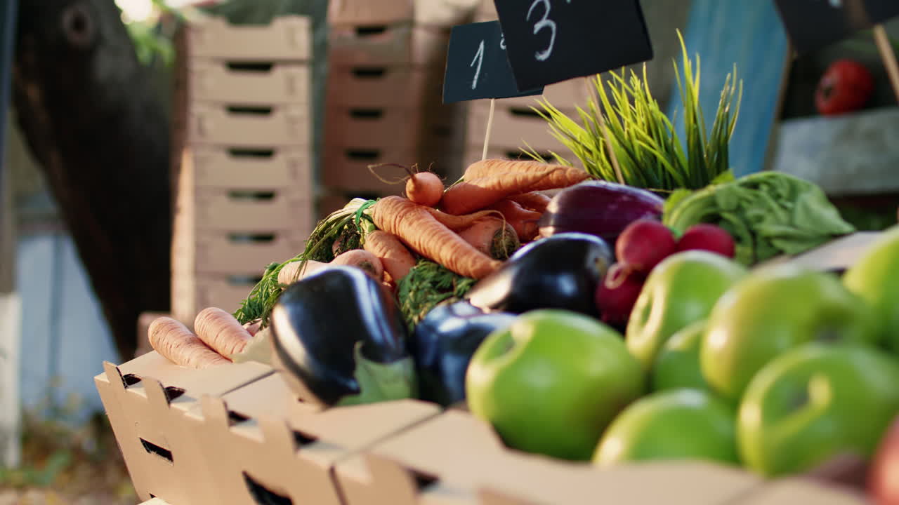 시장 에서 신선 한 과일 과 채소