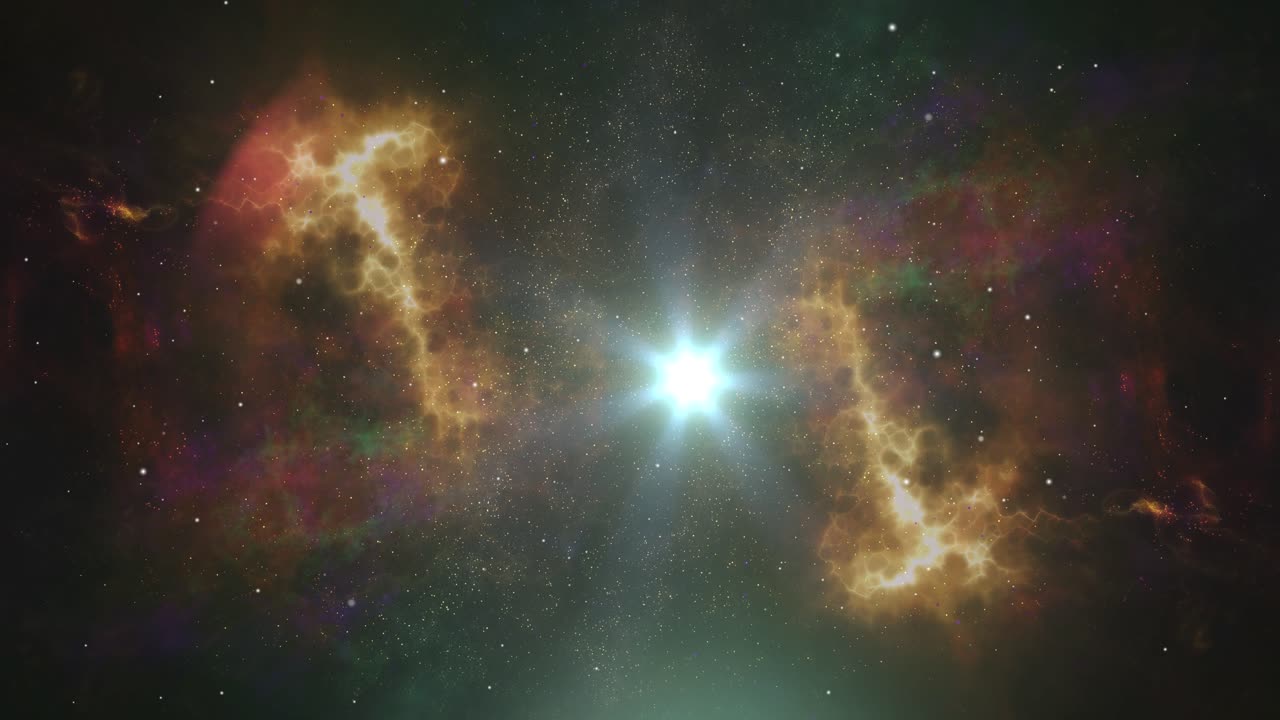 vista de estrellas brillantes entre nebulosas en el universo