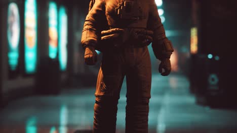 astronauta en el metro subterráneo