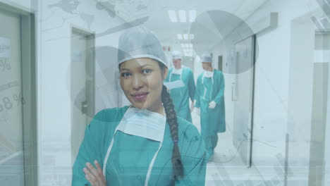 animación del procesamiento de datos financieros sobre diversos médicos