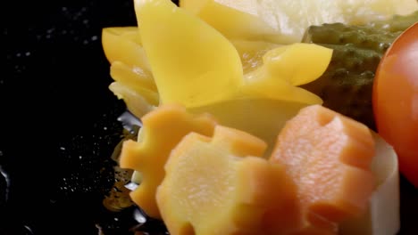 shooting of rotating pickled vegetables