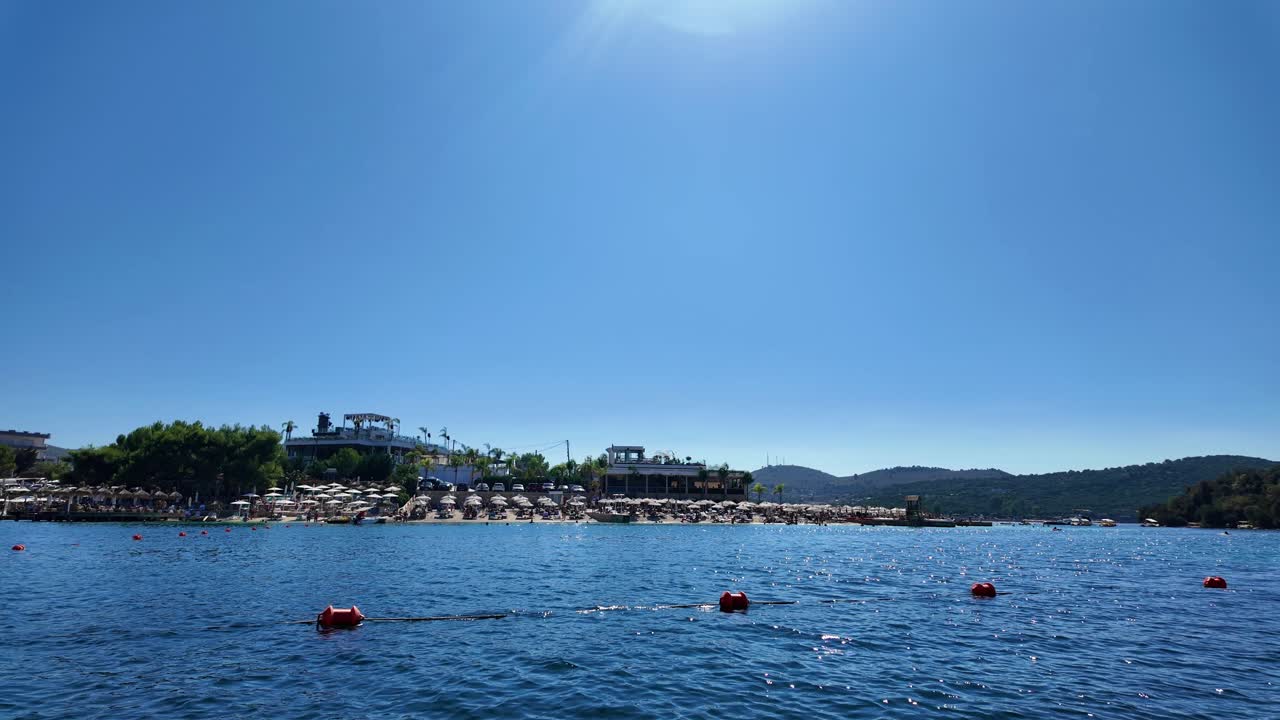 Ksamil island holiday village summer Southern Albania sea beach Butrint National Park