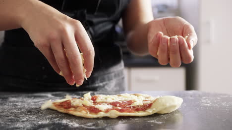 making a pizza