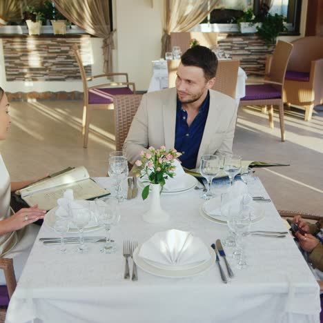 family in a restaurant