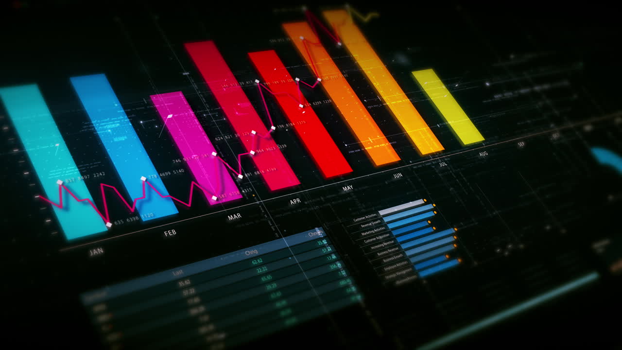 Dynamic data visuals for business info graphics, animated charts, and data-driven insights for a business meeting mock-up