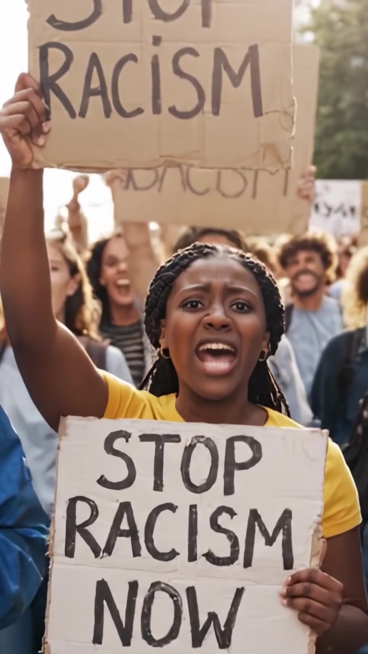 Bold Voices Unite in Protest: A Powerful Rally Against Racism, Advocating for Equality and Justice Through Passionate Demonstrations and Collective Action
