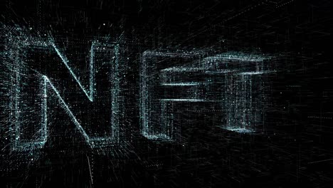 nft inscription, a non-fungible token, flying in space and illuminated by a flash. concept of ntf technology on the network and the internet