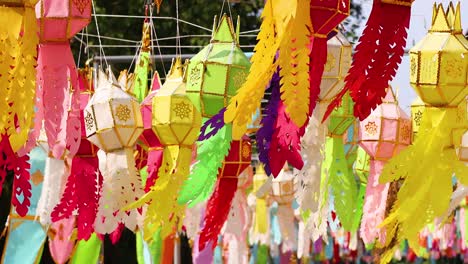 vibrant lanterns moving in a festive atmosphere