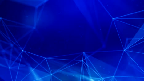 blue smooth abstract shades growing and drifting white plexus in dark ambiance. lights, glow, with smooth fade. seamless loop animation