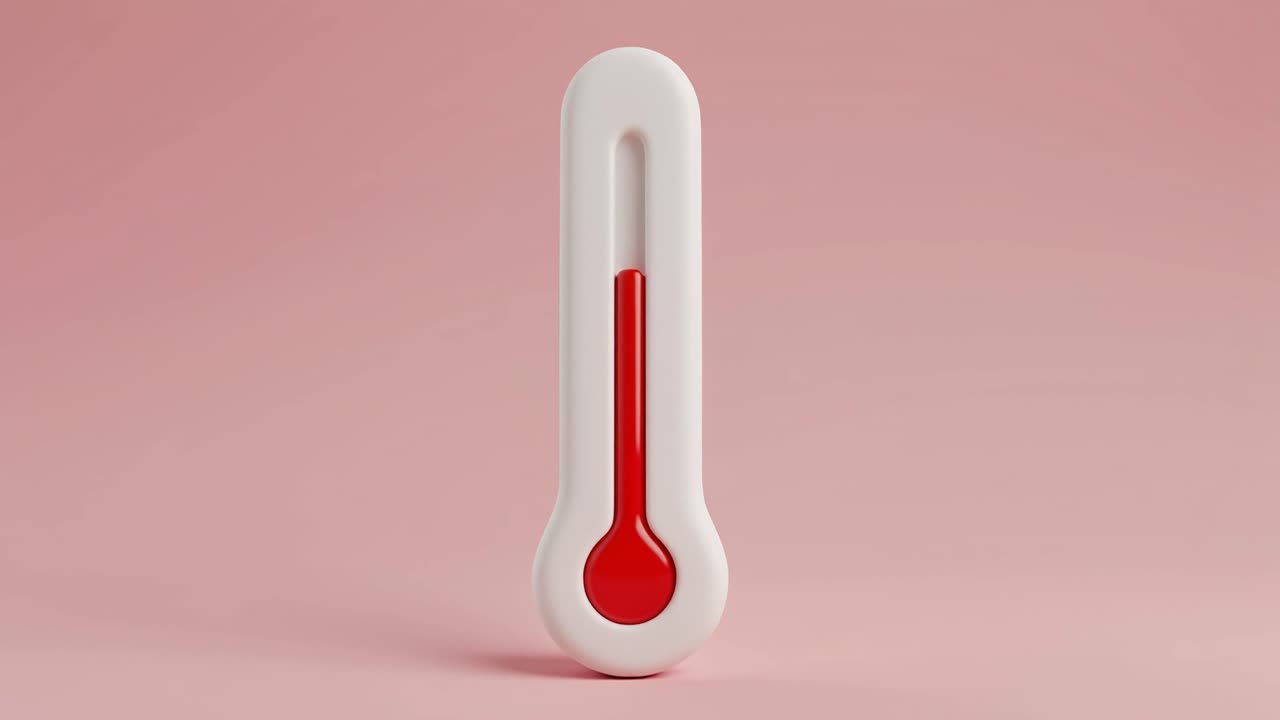 Temperature Rising on a White Thermometer