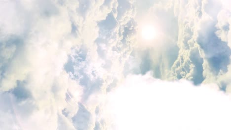 flying clouds, cumulus clouds in the clear sky