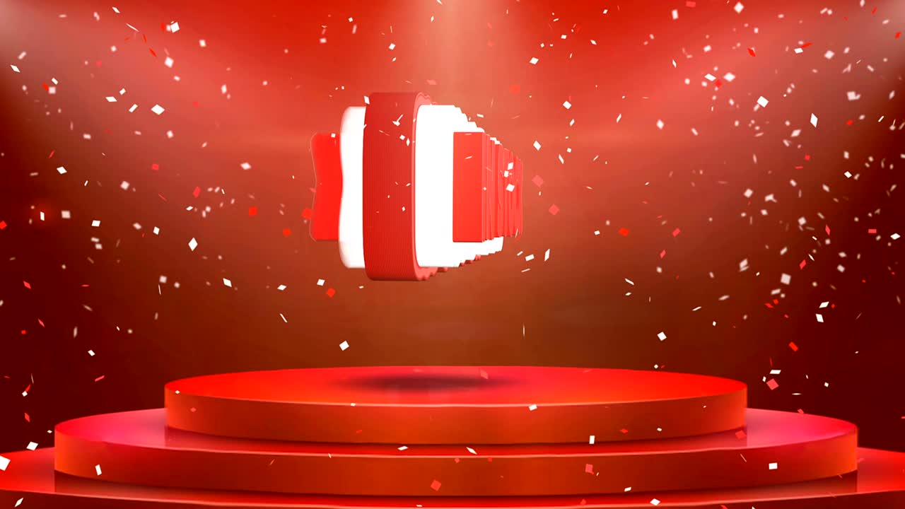 스 텍스트 애니메이션 무대 포디움 콘페티 루프 애니메이션