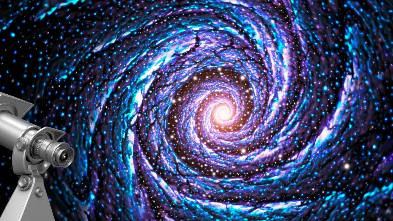 Spiral Galaxy Through a Telescope