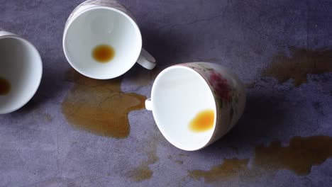 spilled coffee on the table