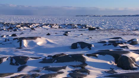 La-Extensión-Helada-De-La-Bahía-De-Hudson,-Manitoba,-Canadá