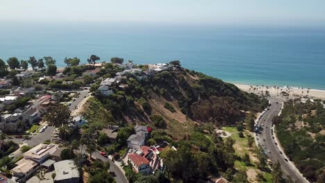 aerial view of coastal california homes