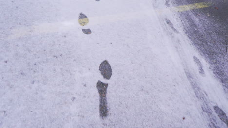 footprints in the snow - tilt down rolling