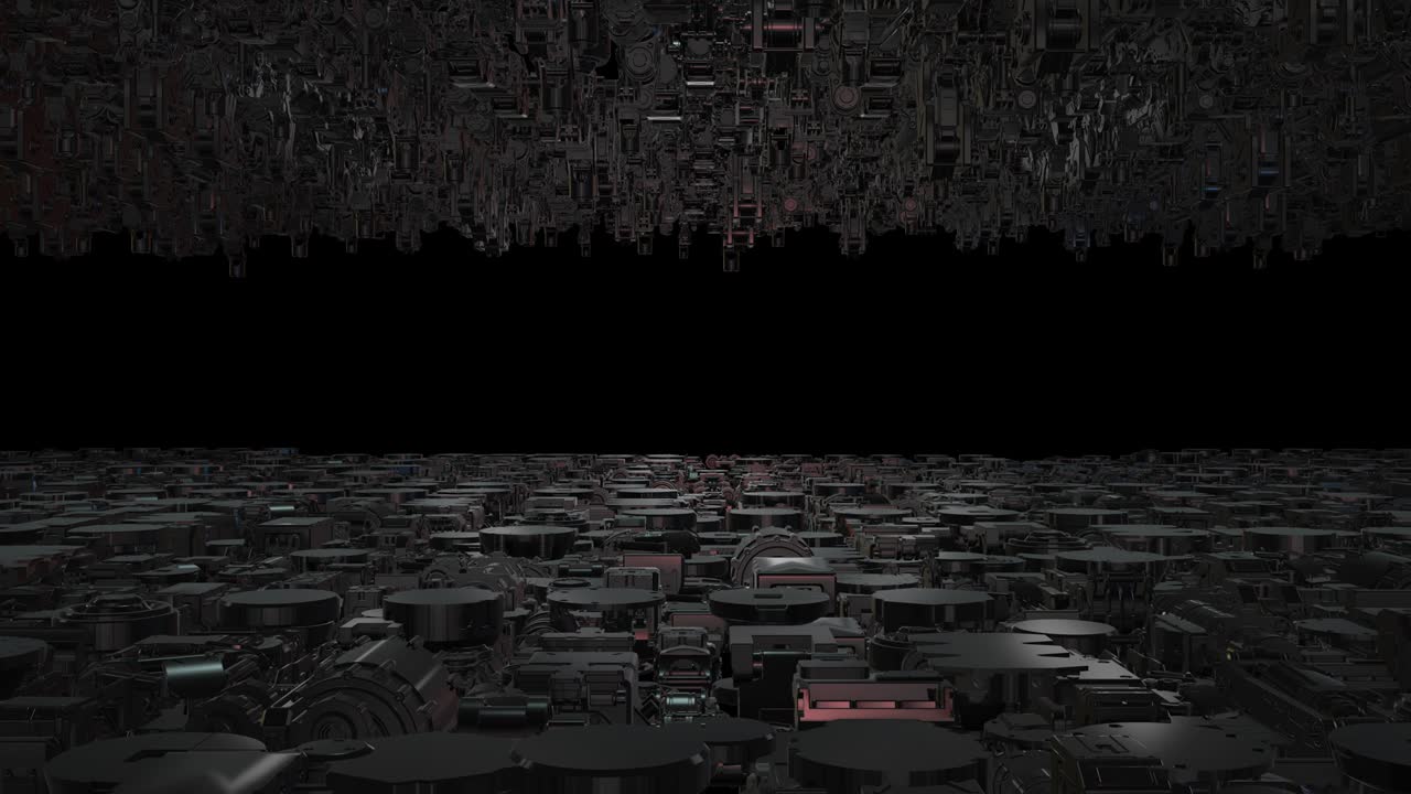 nave espacial alienígena moviéndose lentamente hacia adelante en el espacio infinito