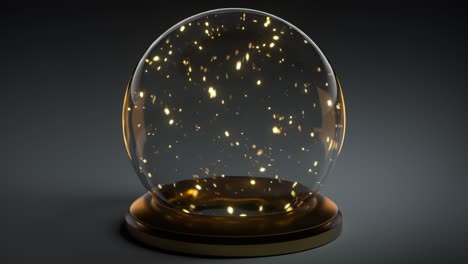 partículas brillantes flotantes en la esfera de vidrio bucle sin costura animación de renderizado 3d