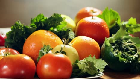 a still life of fresh fruits and vegetables