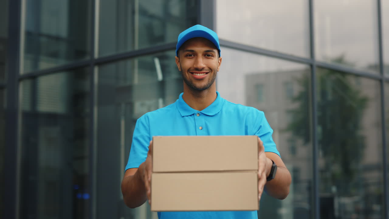 persona de entrega con los paquetes