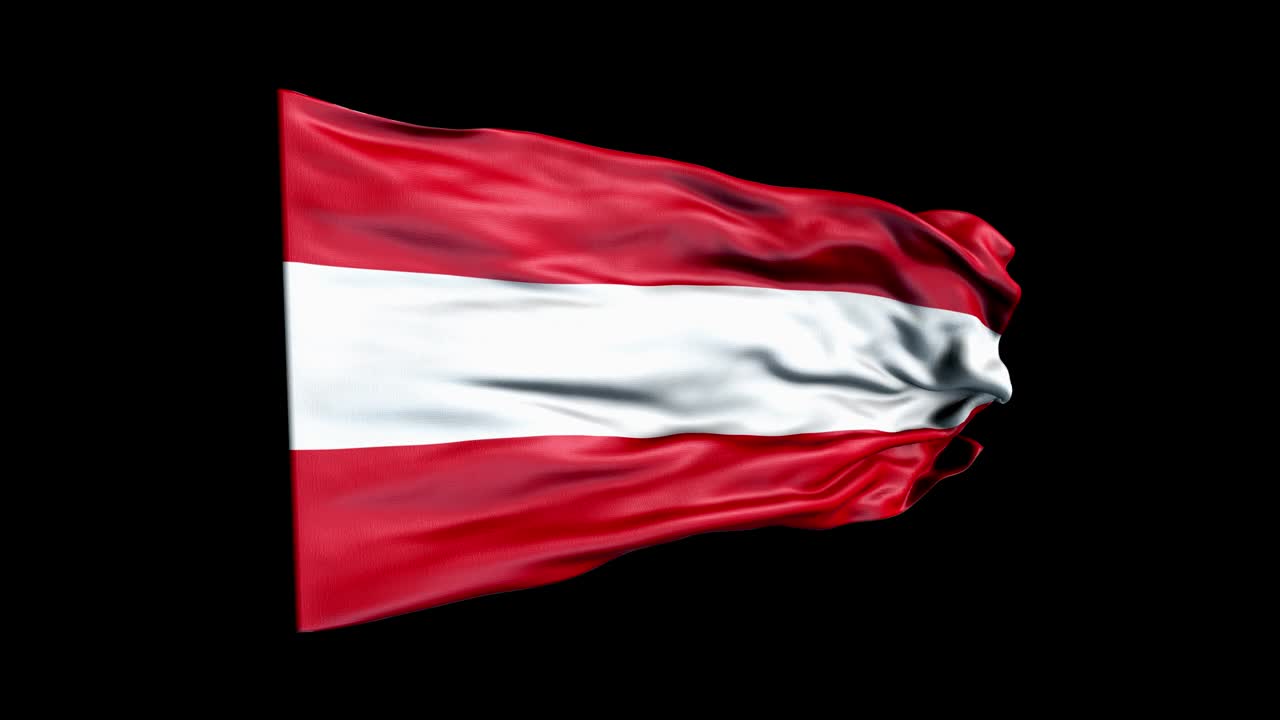 현실적인 오스트리아 발은 3d 애니메이션을 흔들고 있습니다. 오스트리아의 국가 발. 4k 오스트리아의 발 원활한 루프 애니메이션.