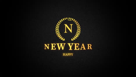 Modern-gold-Happy-New-Year-text-on-black-gradient