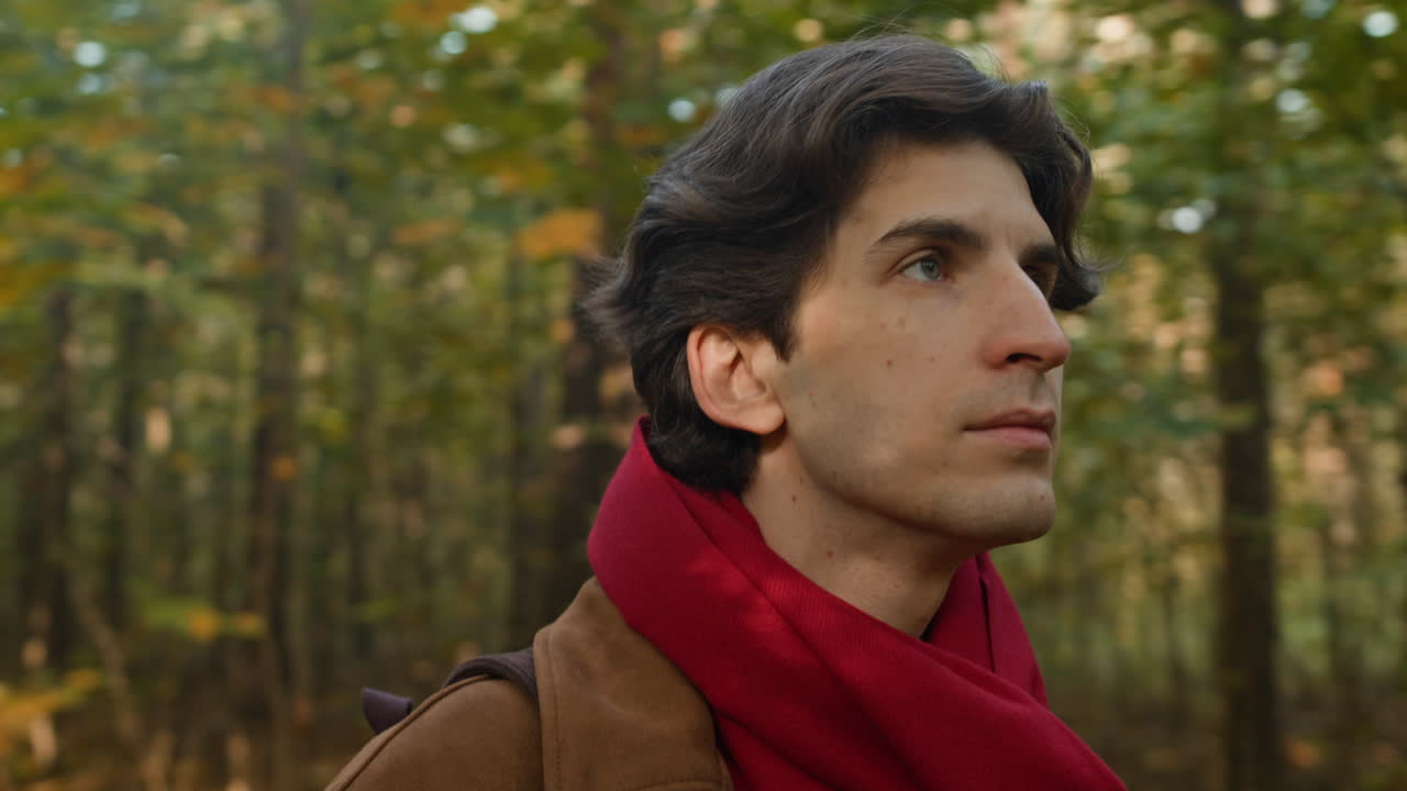 Man in Autumn Forest