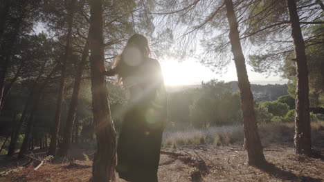 lonely ghost witch haunting forest spain closing in shot