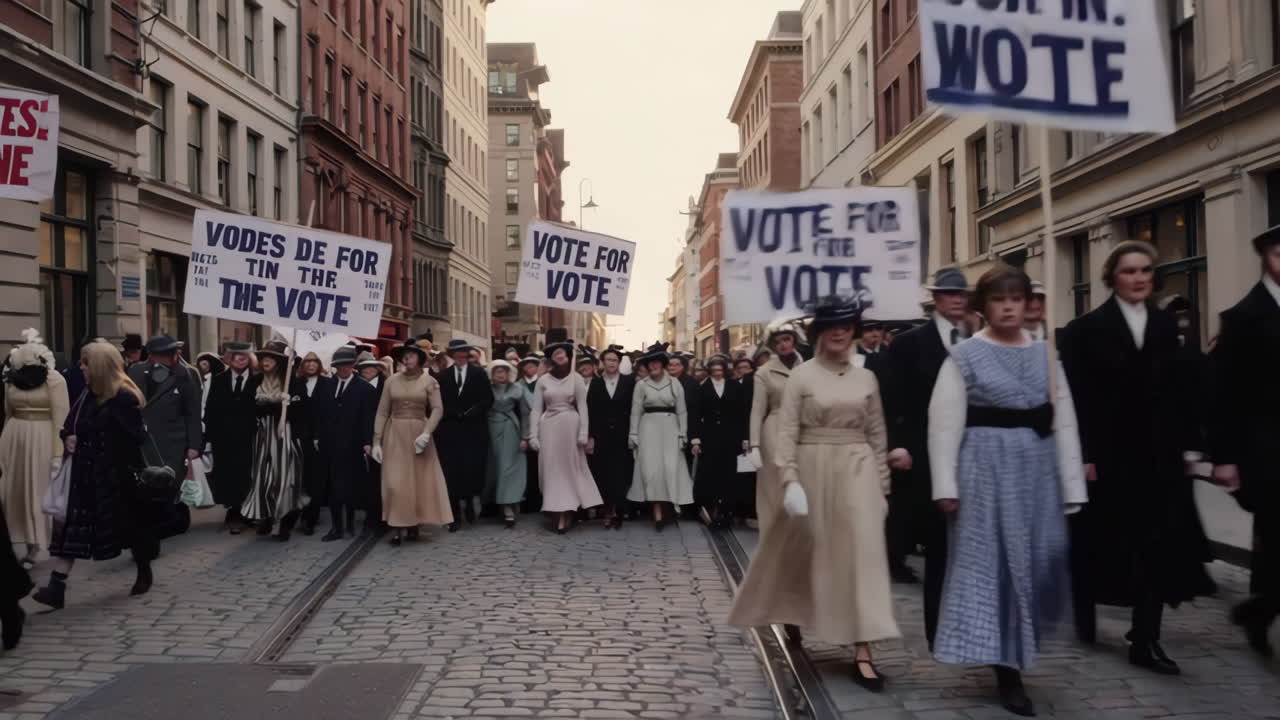 Marcia di protesta per il suffragio femminile