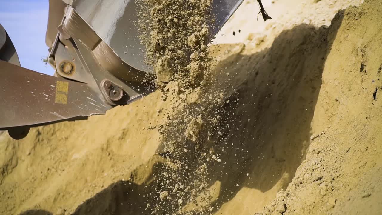 carga de arena en la excavadora