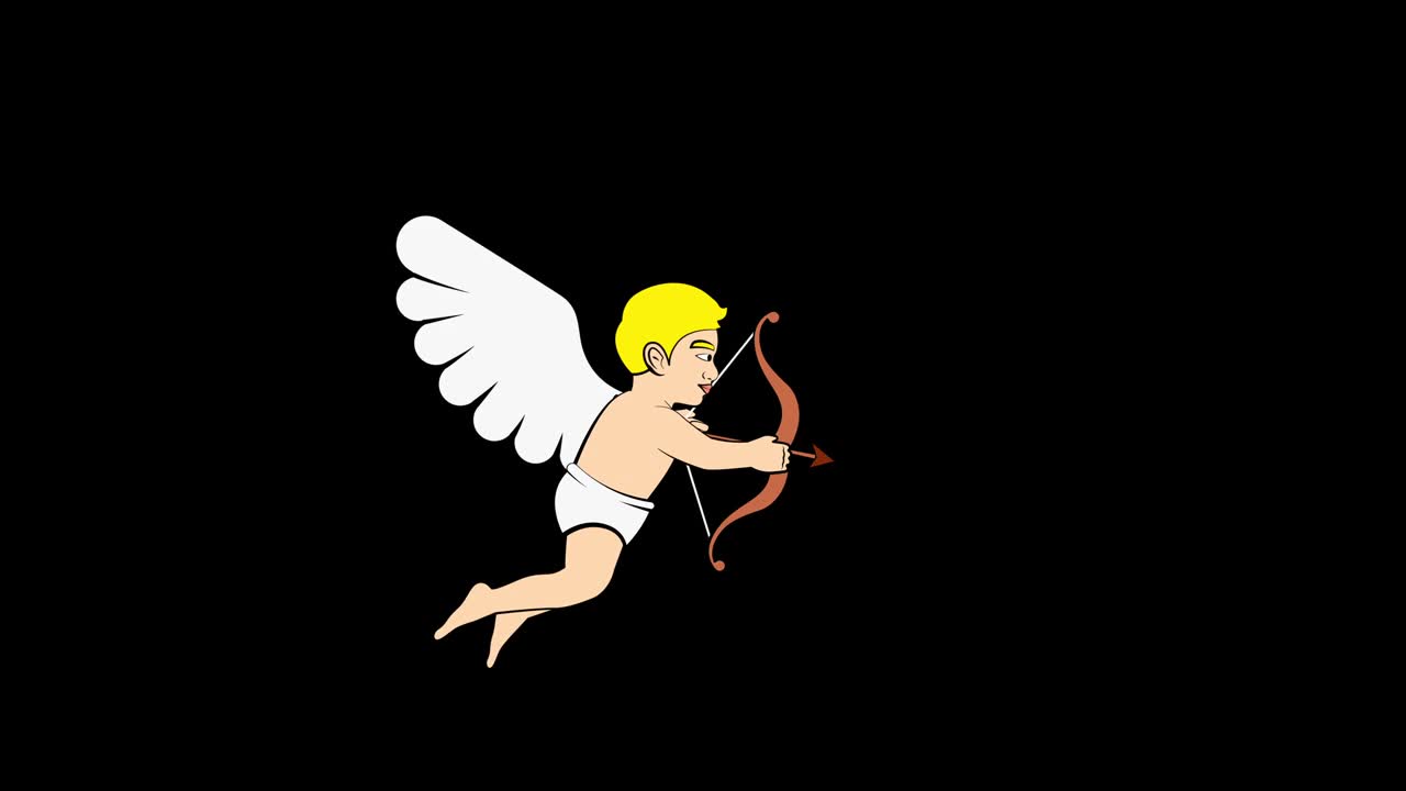 Cupid fly and shoot arrow