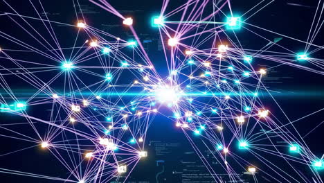 abstract digital network connection and data flow